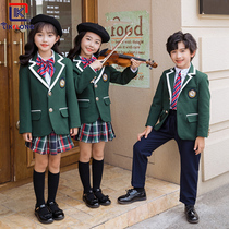 Primary school uniforms spring and autumn English style suits three sets of childrens suits class uniforms kindergarten Garden uniforms winter