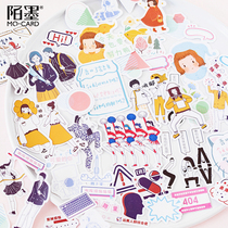 Two-point salt character cartoon waterproof PET transparent sticker paper bag literary small clear novice account decorative stickers