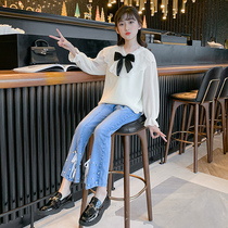 Girl Shirt Spring Autumn Money Children White Lining Clothes Korean Version Fried Street Great Boy Spring Clothing 2022 New Foreign Air Trendy Blouse