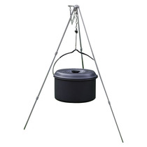 AXEMEN Outdoor Campfire Tripod Camping Solid Aluminum Alloy Three-section hanging pot bracket Barbecue Campfire Tripod