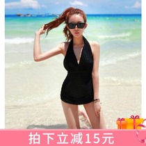 New large size swimsuit women sexy big breast bikini Japanese Korean ins Wind thin belly cover conservative one-piece swimsuit