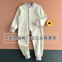 Baby conjoined autumn clothes open stall baby velvet cotton underwear children cotton warm pajamas autumn winter clothes large size