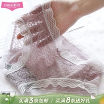 Color field No-scratches underpants Girl lace Girls Day of the Waist Fire Hot Sexy transparent ladies Antibacterial Crotch Breathable Pants Head