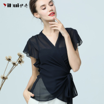 Snowspun shirt woman short sleeve blouse v collar shirt foreign air hoodie 100 lap temperament to slim fit waistcoat slim fit summer