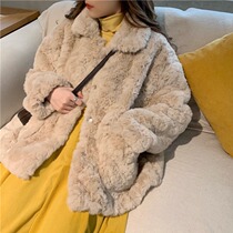 Vanyase Rabbit Fur Cover Woman Winter Fashion Young Han Edition Top-collar Fur Cover Wear Costume