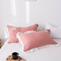 Pillow suit Single Double pair of pink water washing cotton Summer single child pillow coat cute small