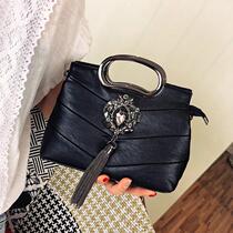 Tide brand 2021 new diamond-encrusted casual handbag womens Korean fashion leather tassel chain shoulder messenger bag
