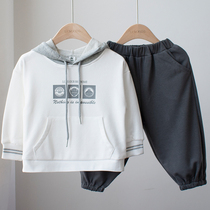 Boys and girls autumn hooded clothes children Korean casual childrens clothing childrens baby cotton foreign coat