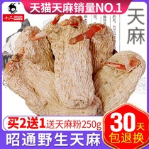 Buy 2 get 1 wild Gastrodia elata 500g gram Yunnan Zhaotong dry goods fresh non-grade Chinese herbal medicine grinable powder tablets
