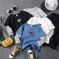 Children long sleeve T-shirt autumn clothing new boy girl multicolored round collar bottom shirt with children Korean version blouses T tide