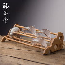 Bamboo Cup Rack Monolayer Koru Tea Accessories Bamboo Double Layer Clothescup Cup Tofu Tea Furniture For Home Tea Racks