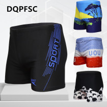 New mens swimsuit Anti-embarrassment quick-drying mens fashion flat angle swimming trunks mens plus size hot spring swimming