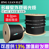 Fine connection cable Multimode fiber 4 core 6 core 8 core 12 core outdoor fiber cable Armored cable GYXTW 4A1B center beam tube type double wire 8 0 thick wire diameter attenuation small high