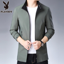 Flowers Playboy Men Jacket Spring Autumn Season Pure Color Trendy Slim Fit Collar Jacket Mid Youth Loose Mens Clothing Blouse