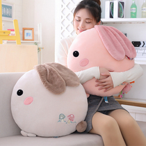 Cute soft rabbit pillow down cotton white rabbit plush pillow Childrens Day gift birthday gift for girls