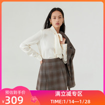 (The same style as the shopping mall) LILY2022 winter new womens clothing temperament elegant streamer loose long-sleeved shirt