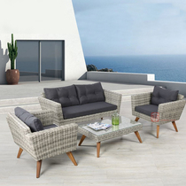 Nordic outdoor sofa high-end hotel Inn rattan chair living room sun room designer rattan furniture combination