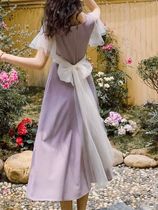 French gentle wind fairy purple dress female summer 2020 new fairy super fairy forest skirt ankle long skirt