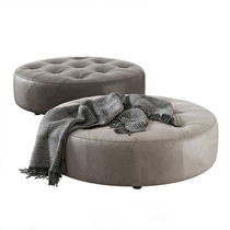 Clothing store round pull buckle sofa stool living room fabric tea table low foot pedal shopping mall rest shoes leather pier spot