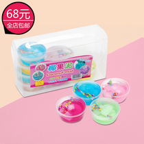 Douyin with decompression mud coconut mud slime Crystal mud little girl poking mud pinch mud set