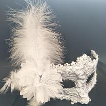 High-end male and female princesses half-faced adult masquerade performance blindfold feather mask props Halloween masked