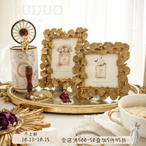 European American Nordic Golden retro table painting frame hanging wall 6 inch 7 inch desktop ornaments decoration custom photo frame