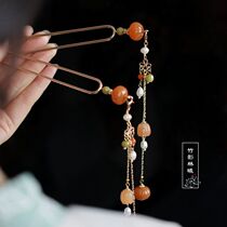 Tassel hair accessories pumpkin design fresh hair hairpin ancient costume ball head dress cheongsam Hanfu accessories hairpin exquisite hairpin