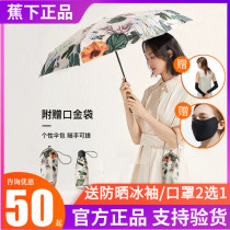 Banana pocket umbrella Japanese sunscreen sun umbrella Parasol dual-use sun umbrella Single layer 5-fold UV protection Ultra-light
