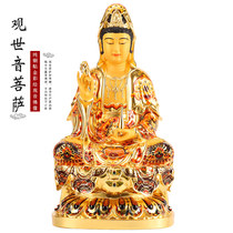 Taiwan painted copper audio Buddha statue for household audio and video audio-visual bodhisattva