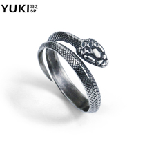 YUKI dark snake jewelry silver ring retro old silver ring tide men and women index finger ring little finger tail ring