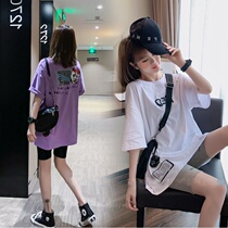 Pregnant womens summer suit out summer fashion tide hot mother Net Red foreign gas small fragrance wind shorts pregnant women two sets