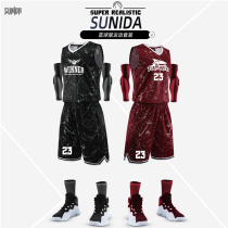 Basketball uniform mens custom vest competition team uniform sports training uniform College student uniform camouflage jersey