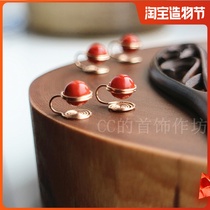 CC jewelry workshop without ear holes New flame pattern South red mosquito coil plate handmade painless ear clip