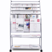Deli 9304 Newspaper rack Metal magazine rack Book and newspaper rack Book and periodical rack Information newspaper clip hall magazine rack