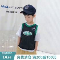 (Full 200-100) Childrens Vest Summer Dress Thin Boy Mesh Sports Top Korean Sirt