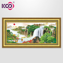 KS Cross embroidered 2021 new living room sharp scenery landscape painting with a long history of left and right Fengyuan Flowing Water Raw