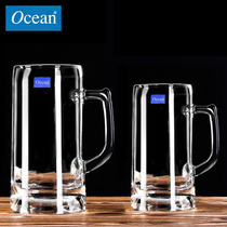 Thailand imported Ocean creative thick glass Transparent Munich beer cup with handle large draft beer cup