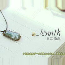 Jingdezhen ceramic jewelry hand-made fashion small flowers shadow green transparent crack fresh new product
