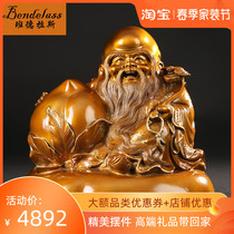 Banderras Pure Bronze Sushi Male Swing Piece Old Sushi Bronze Handicraft Delivery Old Man Birthday Gift Birthday birthday