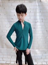 Latin dance costumes Latin practice utility-style boys training spring thin long sleeves blouses size Tong Custom