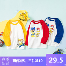 Clear Banbara Boys Long Sleeve T - Shirt Sheet Clear 2023 New Child Pure Cotton