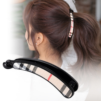 Large banana clip Korean simple vertical clip Fabric small twist clip temperament high-grade ponytail hair clip Hair less clip