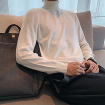 Hualun autumn and winter base solid color sweater mens fashion Korean version slim long-sleeved thin section spring and autumn sweater ins Hong Kong style