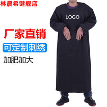 Adult Denim Labor Cover Coat Workwear Anti-Wear Apron Long Sleeves Enlarge Abrasion Resistant Welt Anti-Stain Thickened