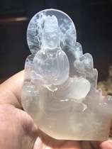 Shoushan crystal water cave High mountain stone Laughing Buddha Litchi Guanyin round carving ornaments collection of high-grade national stone ornaments custom