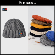Male and female grey wool line cap Korean version casual melon leather hat spring autumn season new knitted hat warm hat cold hat winter