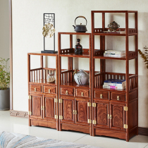 Rosewood Chinese mahogany tea cabinet hedgehog red sandalwood shelf microwave storage small cupboard solid wood side cabinet