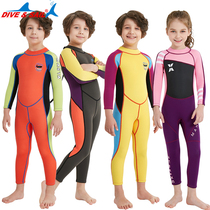 Winter swimming 2 5MM warm childrens diving suit one-piece long short sleeves long shorts swimming swimsuit boys and girls snorkeling surfing