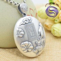 999 foot silver pure silver heart warp with pendant female retro elegant long fur coat chain 100 lap necklace pendant for a friend