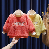 2020 new girls autumn and winter clothing plus suede thick clothing foreign air trendy small and medium children female baby hooded blouses